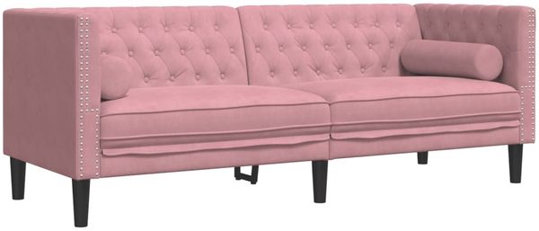 vidaXL 3-tlg. Chesterfield-Sofa-Set mit Nackenrollen Rosa Samt 3209284 Bild 3