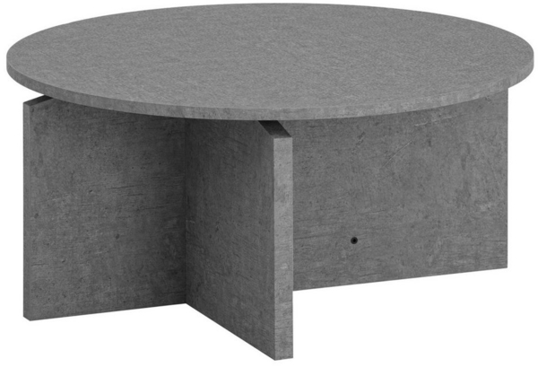 FINEBUY Couchtisch FB59731 (70 x 70 x 33 cm MDF, Wohnzimmertisch Beton Optik), Sofatisch Grau Modern, Kaffeetisch Groß Rund