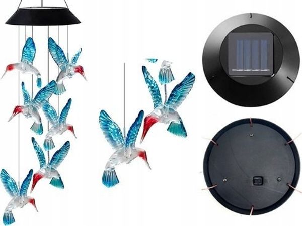 LeanToys Solarleuchte Kolibri-Vögel LED farbig