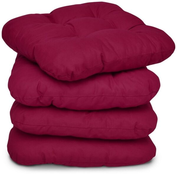 4er Set Beautissu Lisa Stuhlkissen 40 x 40 x 8 cm Rot