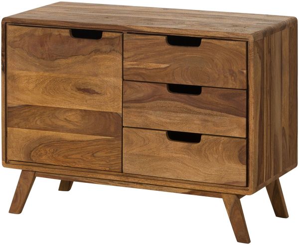 Kommode Sheesham 90x40x65 natur sandgestrahlt lackiert MALMÖ 2 #204