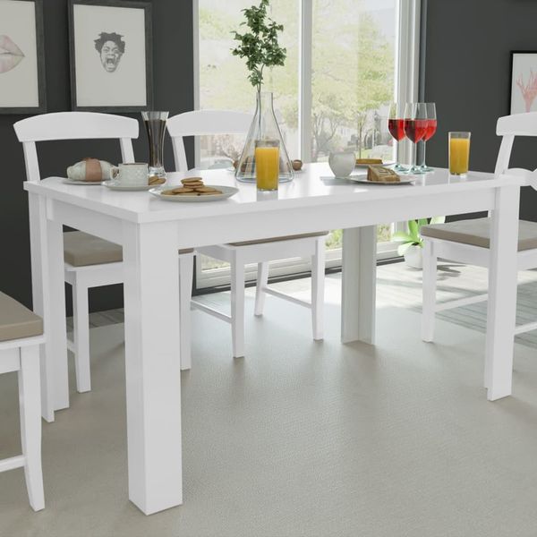 vidaXL Esstisch 140x80x75 cm Weiß 243056