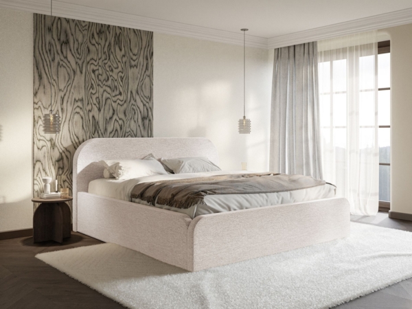 Selsey 'Umike' Polsterbett, Chenille, hellbeige, 200x200 Bild 3