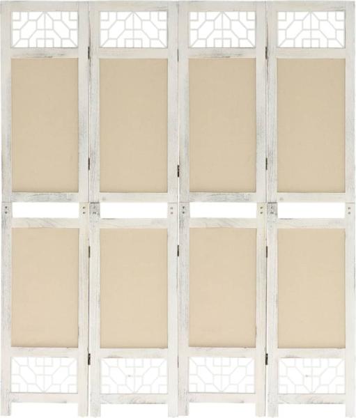 vidaXL 4-tlg. Raumteiler Creme 140x165 cm Stoff 338559