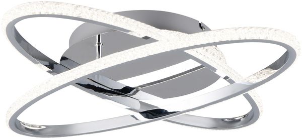 LED Deckenleuchte LANE dimmbar, Kristall Ringe oval schwenkbar Chrom, Ø 58cm Bild 2
