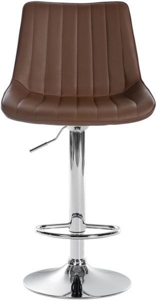 DELUKE® Barhocker 2er Set RIO - Braun, Kunstleder, Chrom Barhocker mit Lehne Barstuhl Tresenhocker Tresenstuhl Kneipenhocker Kneipenstuhl Bild 3