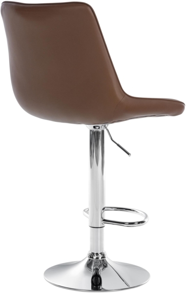 DELUKE® Barhocker 2er Set RIO - Braun, Kunstleder, Chrom Barhocker mit Lehne Barstuhl Tresenhocker Tresenstuhl Kneipenhocker Kneipenstuhl Bild 5