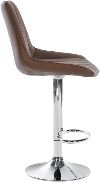 DELUKE® Barhocker 2er Set RIO - Braun, Kunstleder, Chrom Barhocker mit Lehne Barstuhl Tresenhocker Tresenstuhl Kneipenhocker Kneipenstuhl Bild 4