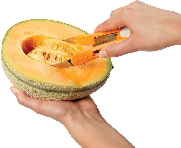 Chef´n 102-515-172 Scoop’n Slice Mango-, Früchteschneider, orange