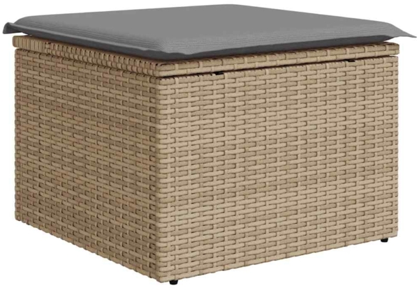 vidaXL 9-tlg. Garten-Sofagarnitur mit Kissen Beige Poly Rattan 3326210 Bild 4
