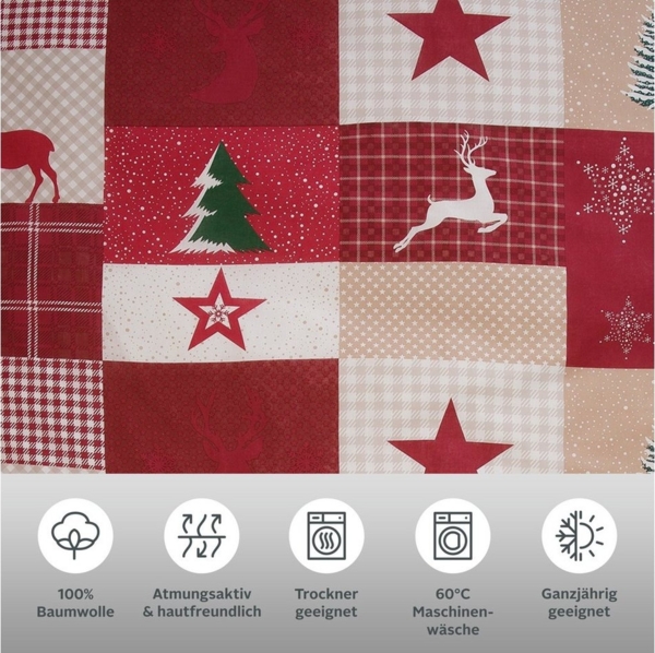 Home affaire Bettwäsche Nicholas, Linon, 2 teilig, Weihnachtsbettwäsche, Winter, in 3 Qualitäten verfügbar Bild 2