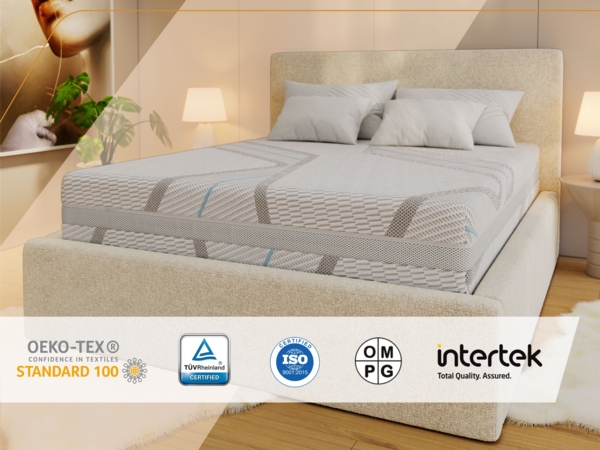 Ergonomische Multipocketmatratze mit HR-Schaum, optimaler Luftzirkulation & Körperanpassung – Härtegrad H3 – 200 x 200 cm – VALTI – LUX Bild 6