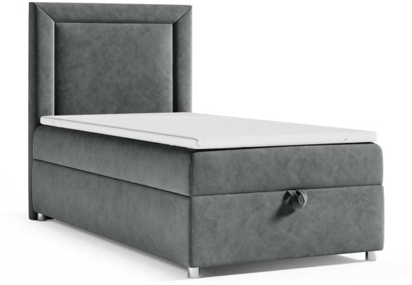 Best for Home Boxspringbett K3 SINGLE mit Bettkasten mit Lieferung (Graphit 70x200)