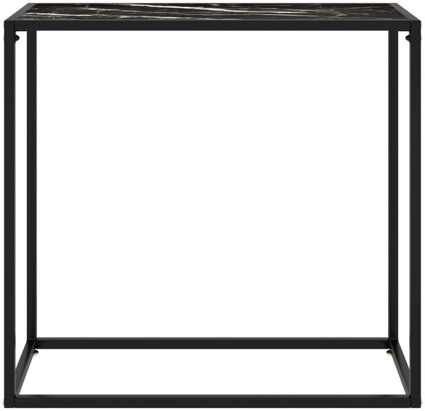 Konsolentisch, Beistelltisch, Konsole Schwarz 80x35x75 cm Hartglas