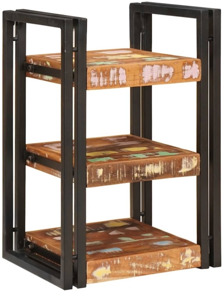 vidaXL Nachttisch Braun und Schwarz 38 x 33 x 58 cm Massivholz Altholz 4016732