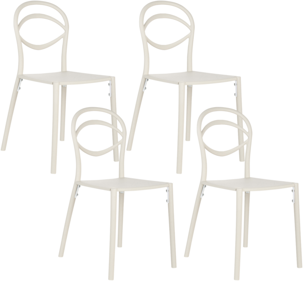 Gartenstuhl 4er Set COVOLO Cremeweiß