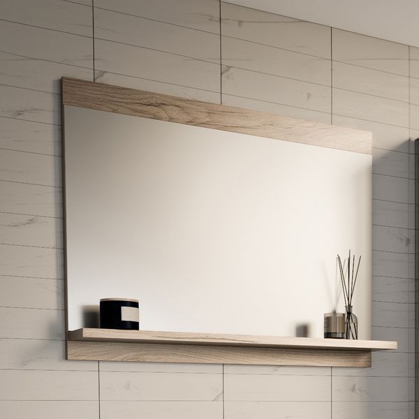 Badezimmerspiegel Krildihana 60x50x12 cm Eicheoptik [en. casa]