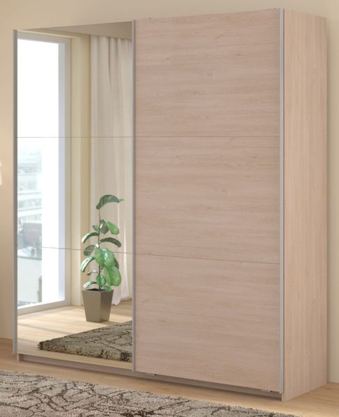 Kleiderschrank Swing in Eiche mit Spiegel 178 cm