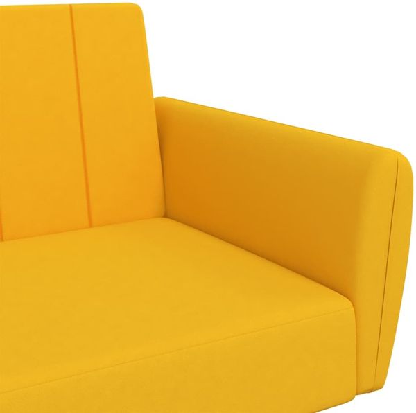 vidaXL Schlafsofa 2-Sitzer Gelb Samt 375864 Bild 9