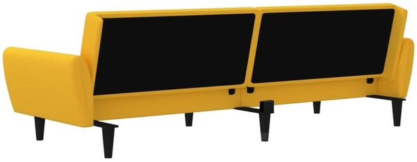 vidaXL Schlafsofa 2-Sitzer Gelb Samt 375864 Bild 8