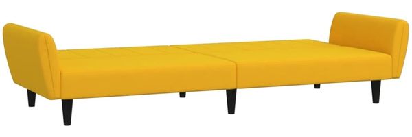 vidaXL Schlafsofa 2-Sitzer Gelb Samt 375864 Bild 6