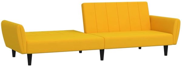 vidaXL Schlafsofa 2-Sitzer Gelb Samt 375864 Bild 4