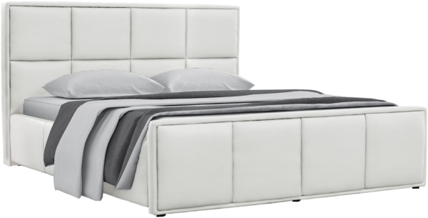 99rooms Rosemarie Polsterbett Kunstleder SOFT Weiß 180x200 cm ohne Bettkasten Bild 3