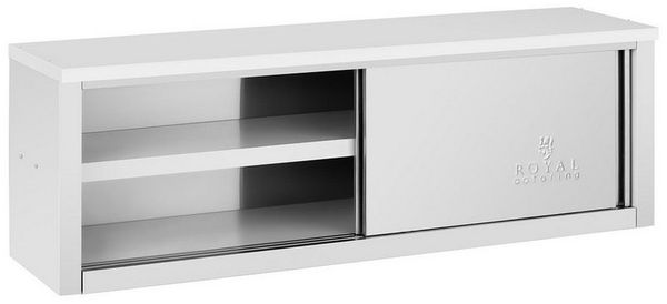 Royal Catering Wandhängeschrank 150 x 40 x 50 cm Edelstahl Hängeschrank mit Schiebetüren, verschiedene Größen
