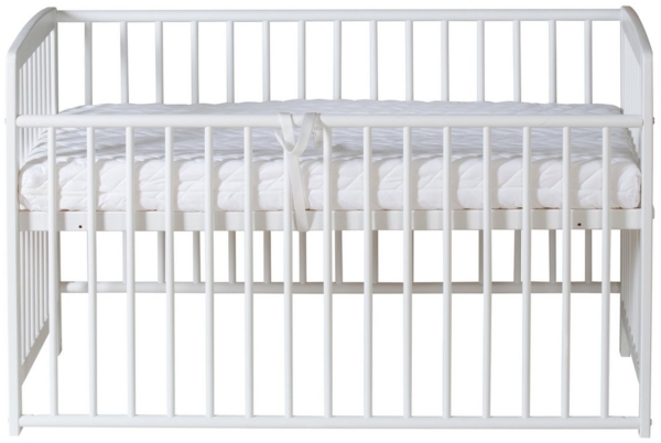 Schardt - Baby Beistellbett Micky mit Rollen - weiß - 60x120 cm - aus massivem Buchenholz - Stufenlos Höhenverstellbar - inkl. Umbauseiten und Sicherheitsgurt