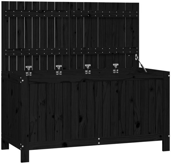 vidaXL Gartentruhe Schwarz 121x55x64 cm Massivholz Kiefer 823847 Bild 2