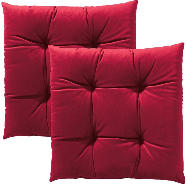 REDBEST Stuhlkissen Stuhlkissen "Kingsville" 2er-Pack, Nicky-Velours Uni