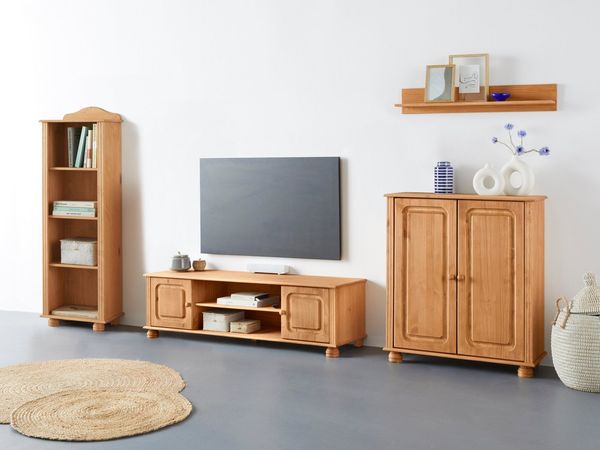 OTTO home Wohnwand Mette, (3-St), 1 Midischrank, 1 Bücherregal und 1 Lowboard ohne Wandboard