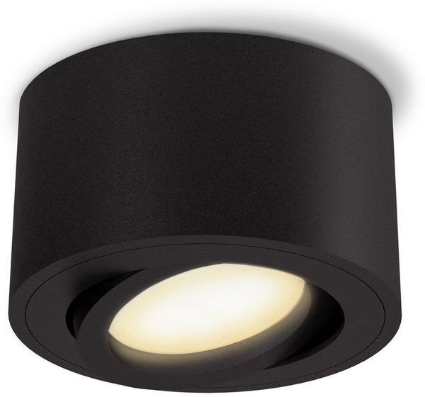 SSC-LUXon LED Aufbaustrahler CELI-1BM LED Aufbauspot schwarz 6W dimmbar warm neutral kalt Spot, Neutralweiß, Warmweiß, Tageslichtweiß