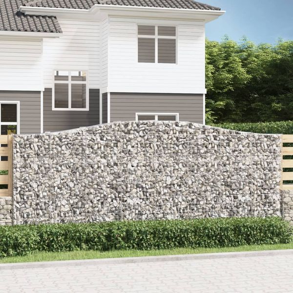 vidaXL Gabionen mit Hochbogen 9 Stk. 400x50x160/180cm Verzinktes Eisen 3146002