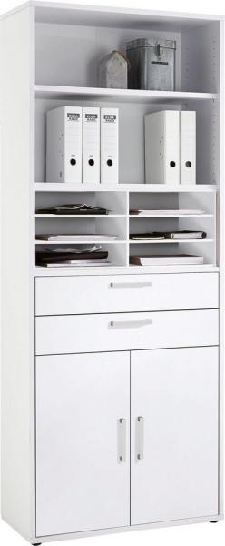 FMD Möbel - CALVIA 8 - Regal breit m. 6 Fächern - melaminharzbeschichtete Spanplatte - Brillantweiß - 89,1 x 221,3 x 39,9cm