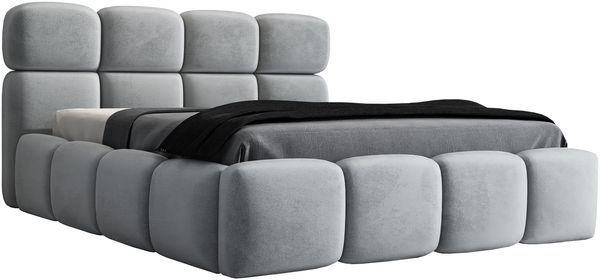 Polsterbett MONAKO 160x200 ohne Matratze mit Bettkasten und Lattenrost. Farbe: Silber 15 Bild 4