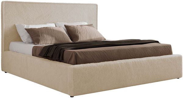 CORIVO CLASSIC Polsterbett mit Bettkasten & Stauraum, Doppelbett, inkl. Lattenrost, Metall-Hebeautomat mit Gasdruckfedern - Creme Plüsch Bild 6