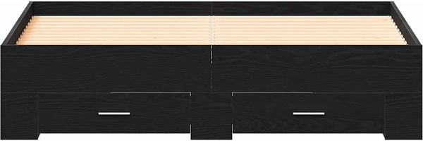 vidaXL Bettrahmen Schwarz Eichen-Optik 140 x 190 cm Holzwerkstoff 3333974 Bild 7