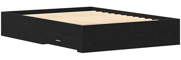 vidaXL Bettrahmen Schwarz Eichen-Optik 140 x 190 cm Holzwerkstoff 3333974 Bild 9