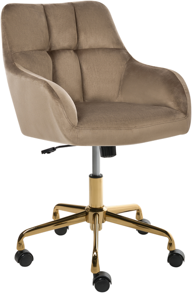 Schreibtischstuhl PALMDALE Samtstoff Taupe