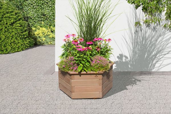 Pflanzkasten Lärche Ø 60x35 cm sechseckig