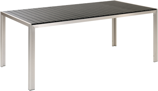 Gartentisch Set NARDO 180x90x75 cm Schwarz-Silber Bild 4