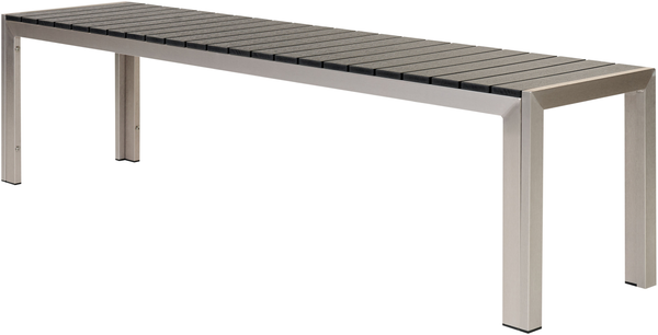 Gartentisch Set NARDO 180x90x75 cm Schwarz-Silber Bild 6