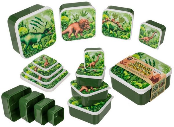 Out of the Blue Lunchbox Brotdose, Dinosaurier, 4er Set