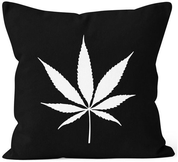 MoonWorks Dekokissen Kissenbezug 40x40 Dope Weed Hanf Blatt Marijuana Leaf Kissen-Hülle Moonworks®