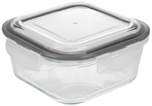 MICHELINO Aufbewahrungsglas Vorratsglas Glasbehälter mit Silikondeckel Eckig 500 ml