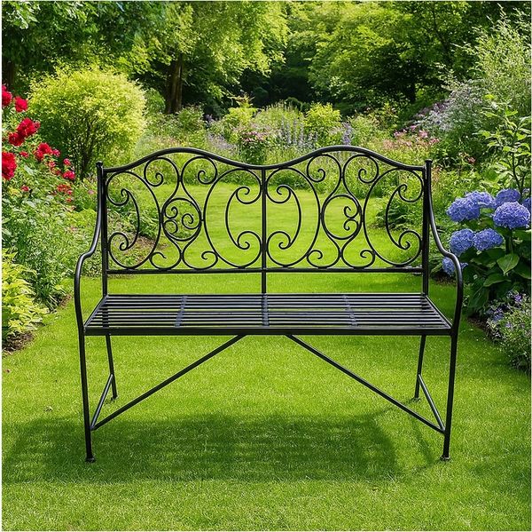HTI-Living Gartenbank Sitzbank aus Metall Gartenbank (Stück, 1-St, 1 Gartenbank), Sitzbank Metall nostalgisch