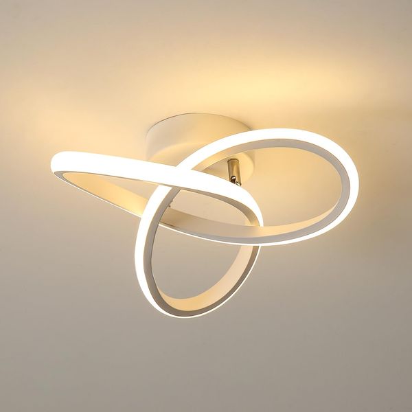 Osairous Moderne LED-Deckenleuchte, 22 W 2500 lm, Deckenleuchte, Blumenform, LED-Kronleuchter weiß, für Wohnzimmer, Schlafzimmer, Küche, Flur, warmes Licht 3000 K, 25 cm