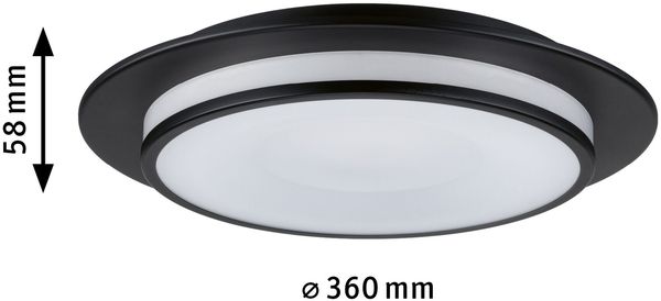 Paulmann 96785 LED Deckenleuchte Egron 36cm Schwarz matt 2700K 3-Step-Dim Bild 6