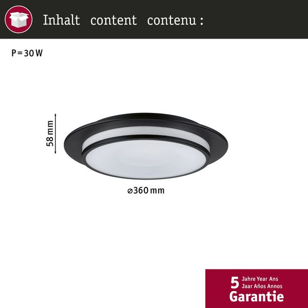Paulmann 96785 LED Deckenleuchte Egron 36cm Schwarz matt 2700K 3-Step-Dim Bild 5